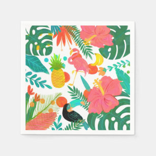 Guardanapo De Papel Tropical Vibes Florais Saem da Festa de Verão Luau
