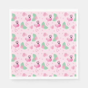 Guardanapo De Papel Tropics Flamingo Bird Flower Patterno Tropical Ros