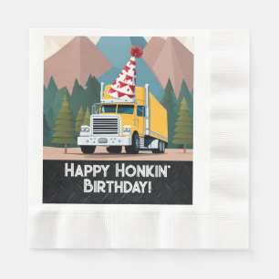 Guardanapo De Papel Truck Happy Birthday Party Equipamento Engraçado