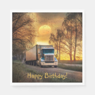 Guardanapo De Papel Trucker Happy Birthday