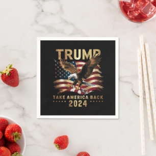 Guardanapo De Papel Trump 2024 Retome América Bandeira Americana Trump