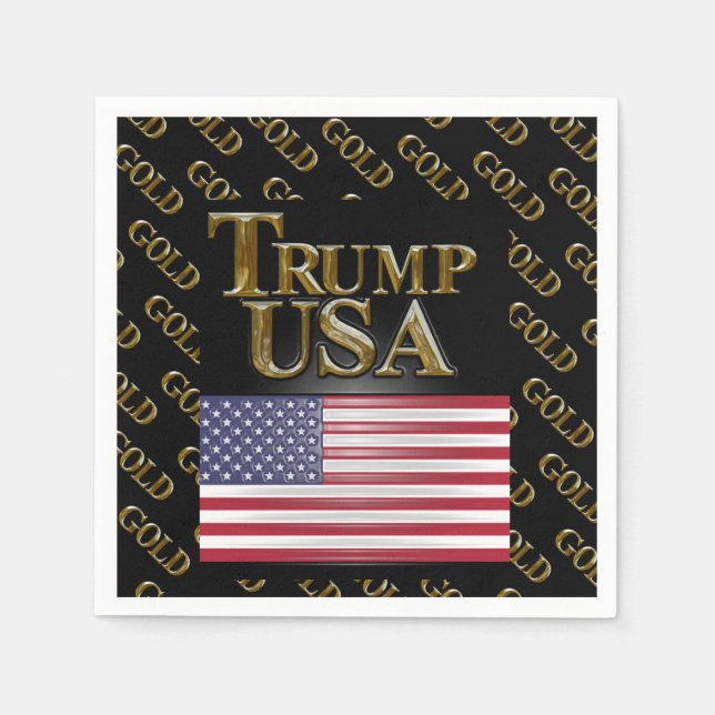 GUARDANAPO DE PAPEL TRUMP EUA DOURADO (Frente)