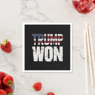 Guardanapo De Papel Trump Ganhou 47º Presidente dos EUA Venceu Eleição