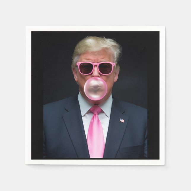 Guardanapo De Papel Trump Pink Bubble Gum Presidente 47 EUA (Frente)
