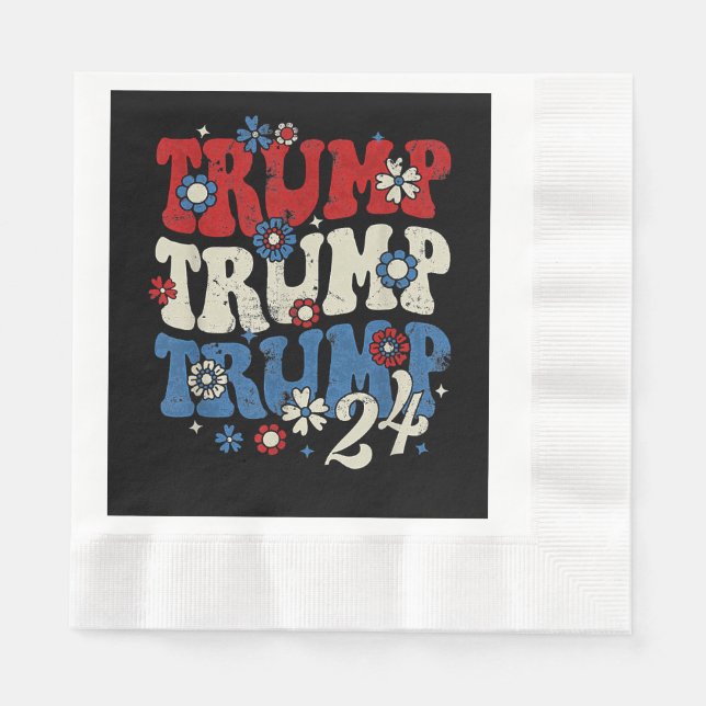 Guardanapo De Papel Trump Trump Trump 2024 Retro (Frente)