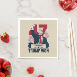 Guardanapo De Papel Trump Venceu Novamente Eleição 2024 Presidente 47º