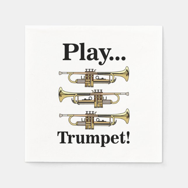 Guardanapo De Papel Trumpet Instrument Musical Party (Frente)