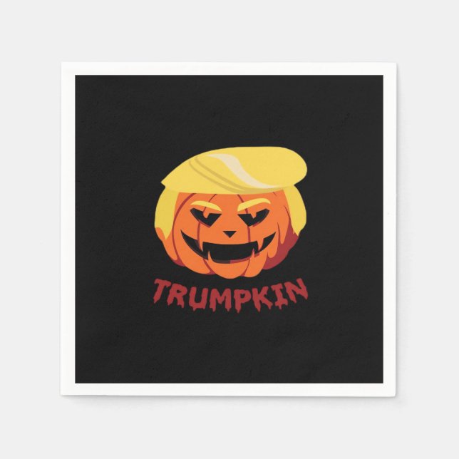 Guardanapo De Papel Trumpkin Assustador do Halloween Clássico (Frente)