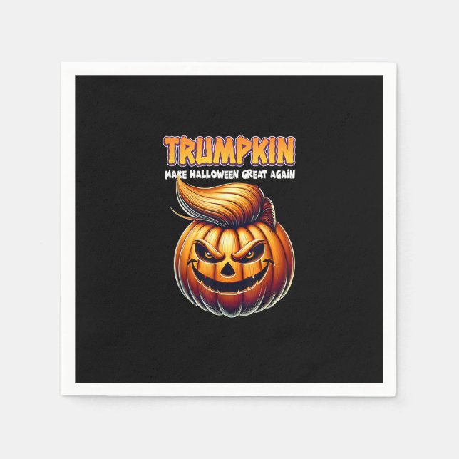 Guardanapo De Papel Trumpkin Faz Excelente De Halloween De Novo Jack O (Frente)