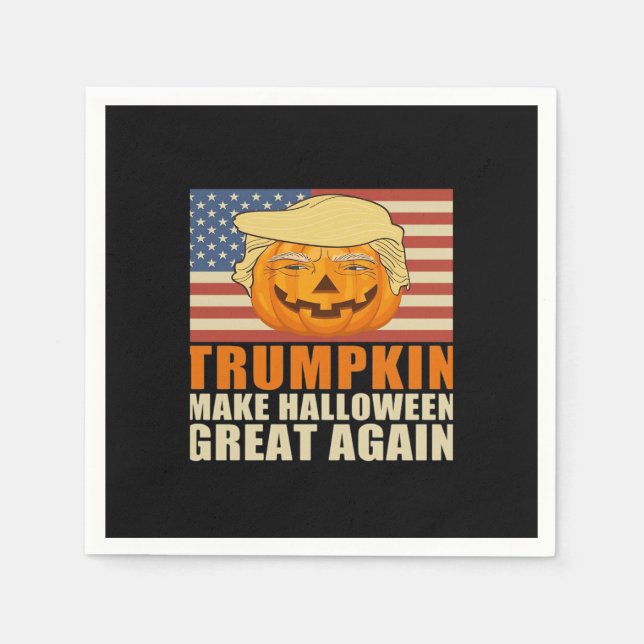 Guardanapo De Papel Trumpkin Halloween Engraçado Clássico e Design bás (Frente)
