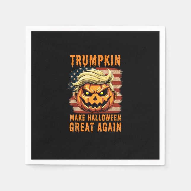 Guardanapo De Papel Trumpkin Halloween Pumpkin Faz Excelente De Hallow (Frente)