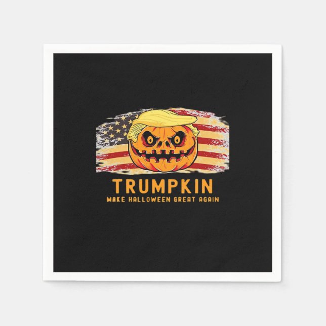 Guardanapo De Papel Trumpkin Torna O Excelente De Halloween Novamente  (Frente)