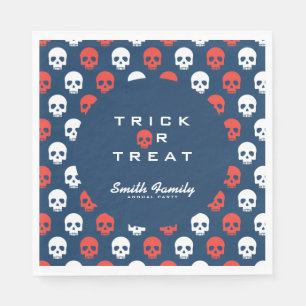 Guardanapo De Papel Truque de Halloween ou trate crânios bonitos.