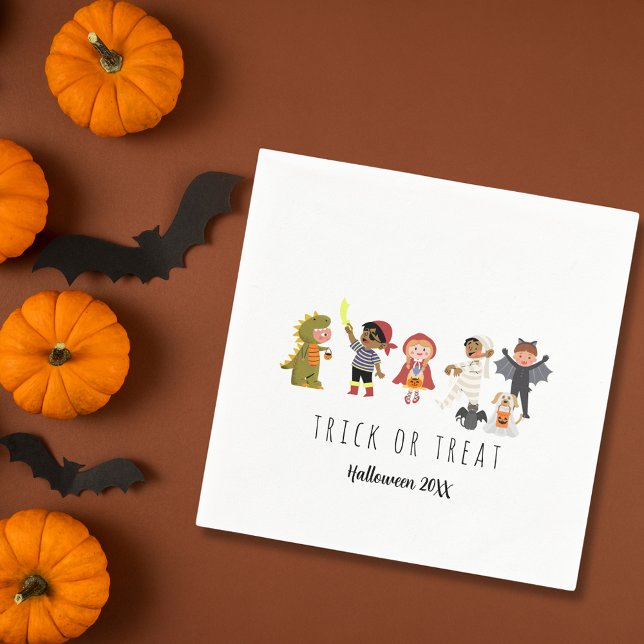 Guardanapo De Papel Truque Simples e Bonito ou Trate Papel de Hallowee (Cute Simple Trick or Treat Halloween Paper Napkins)
