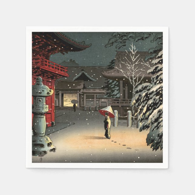 Guardanapo De Papel Tsuchiya Koitsu - Neve no Santuário Nezu (Frente)