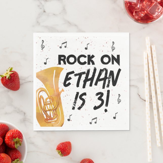 Guardanapo De Papel Tuba Music Festa de aniversário Paper Napkins (Insitu)