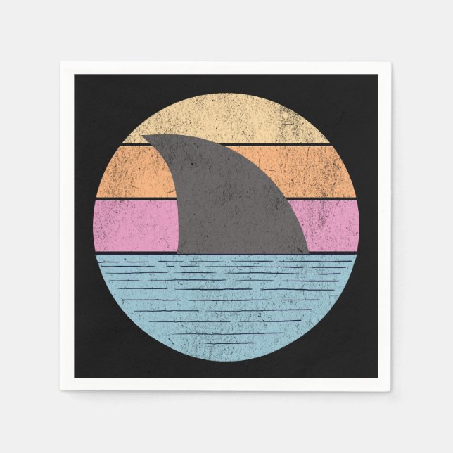 Guardanapo De Papel Tubarão ao pôr do sol (Frente)