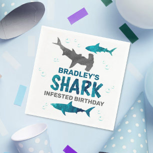 Guardanapo De Papel Tubarão infestado qualquer Festa de aniversário et