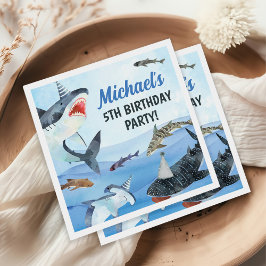 Guardanapo De Papel Tubarão-Jawsome Sob O Aniversário Do Mar