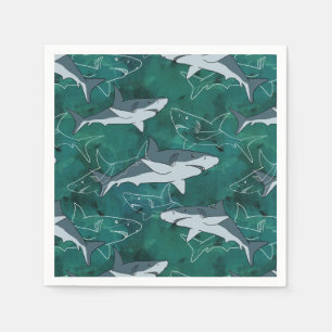 Guardanapo De Papel Tubarões, fuzileiro naval, mar, peixe, predador,