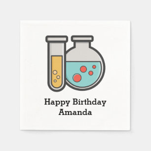 Guardanapo De Papel Tubo de teste de química e beaker Aniversário