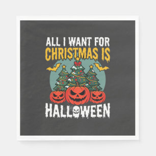Guardanapo De Papel Tudo o que Quero no Natal é o Design de Halloween