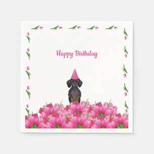 Guardanapo De Papel Tulip Dachshund Paper Napkins rosa