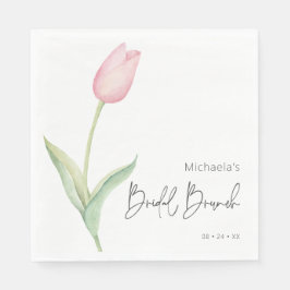 Guardanapo De Papel Tulipa Rosa Moderna Brunch Bridal Solo