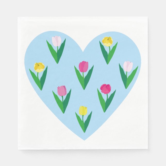 Guardanapo De Papel Tulipas adoráveis. (Frente)