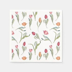 Guardanapo De Papel Tulipas De Flores De Corte Delicadas
