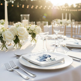 Guardanapo De Papel Tulipas no Azul Delft personalizáveis