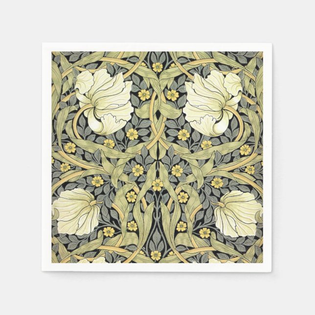 Guardanapo De Papel Tulipas Pimpernel Arte Botânica William Morris (Frente)