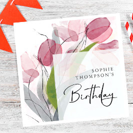 Guardanapo De Papel Tulipas suaves elegante aniversário