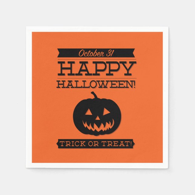 Guardanapo De Papel Tupografia retro Halloween (Frente)