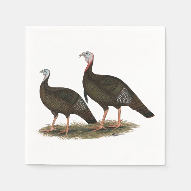 Guardanapo De Papel Turkeys East Wild Pair (Frente)