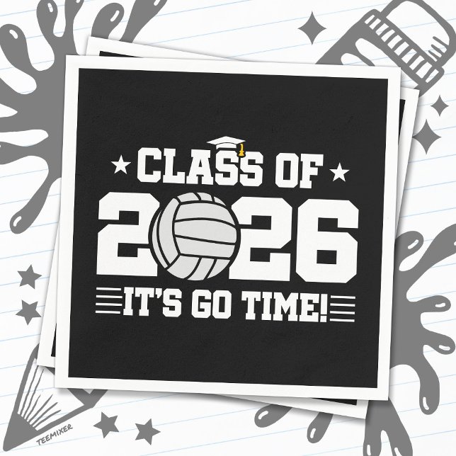Guardanapo De Papel Turma de 2026 Vôlei Graduação É Hora de Ir (Criador carregado)