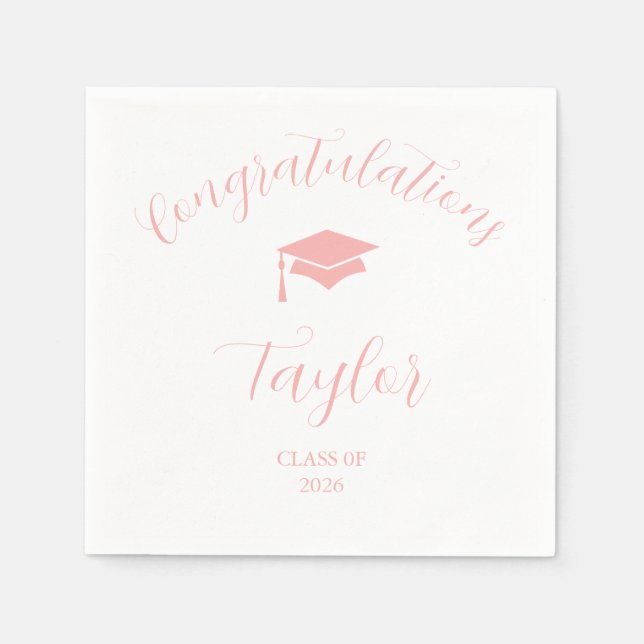 Guardanapo De Papel Turma de Graduação Rosa de 2026 (Frente)