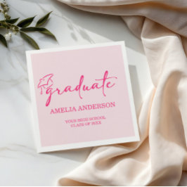 Guardanapo De Papel Turma de Graduação Rosa Moderno de 2026