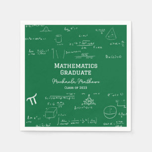 Guardanapo De Papel Turma de Graduados em Matemática Verde da Turma de