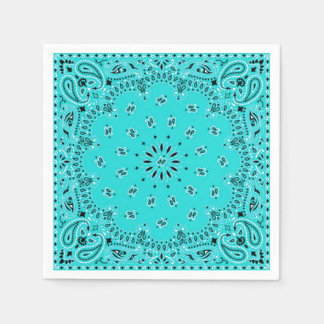 Guardanapo De Papel Turquoise Paisley Bandana Scarf Picnic Napkin