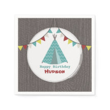 Turquoise Tipi Birthday Napkins