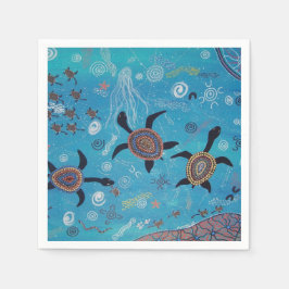 Guardanapo De Papel Turtle Dreaming Aboriginal Art Napkins