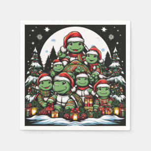 Guardanapo De Papel Turtle está feliz com presentes de Natal