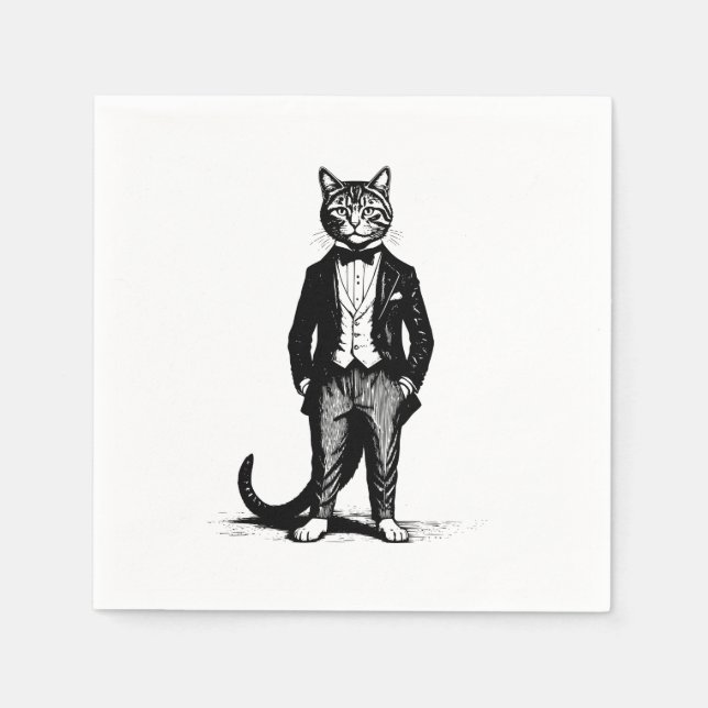 Guardanapo De Papel Tuxedo Classy Cat (Frente)