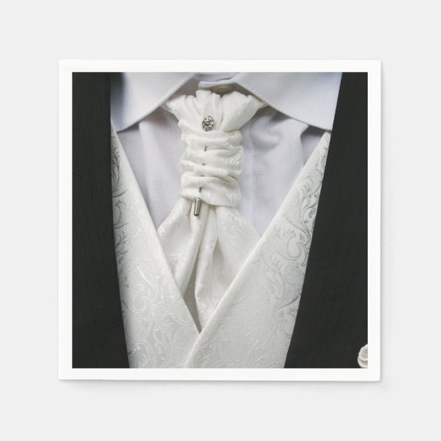Guardanapo de Papel Tuxedo de Noivo Elegante (Frente)