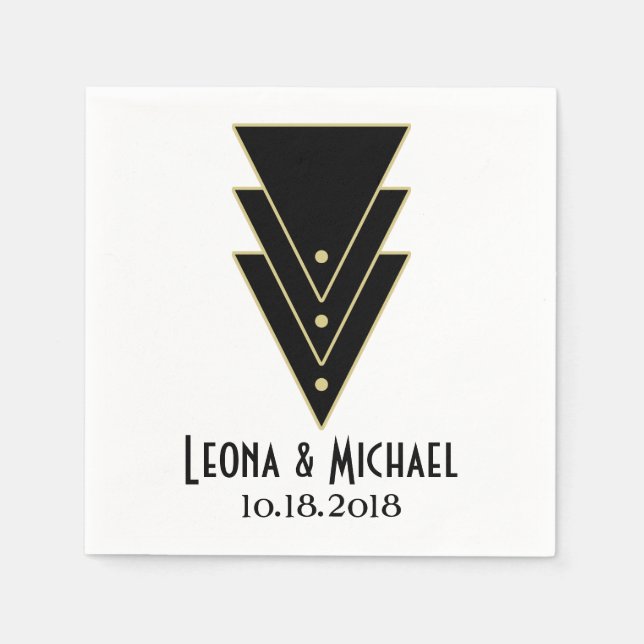 Guardanapo De Papel Tuxedo Modern Art Deco (Frente)