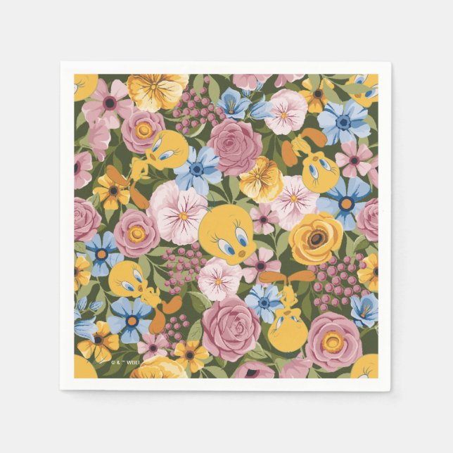 Guardanapo De Papel TWEETY™ Floral Embroidery Pattern (Frente)