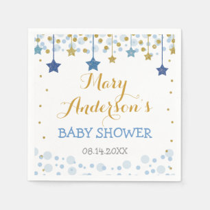 Guardanapo De Papel Twinkle Twinkle Pequena Estrela Dourada Blue Spark