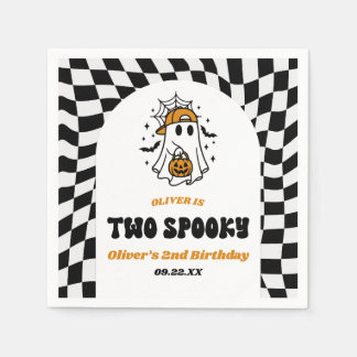 Guardanapo De Papel Two Spooky Halloween Retro 2nd Birthday Party