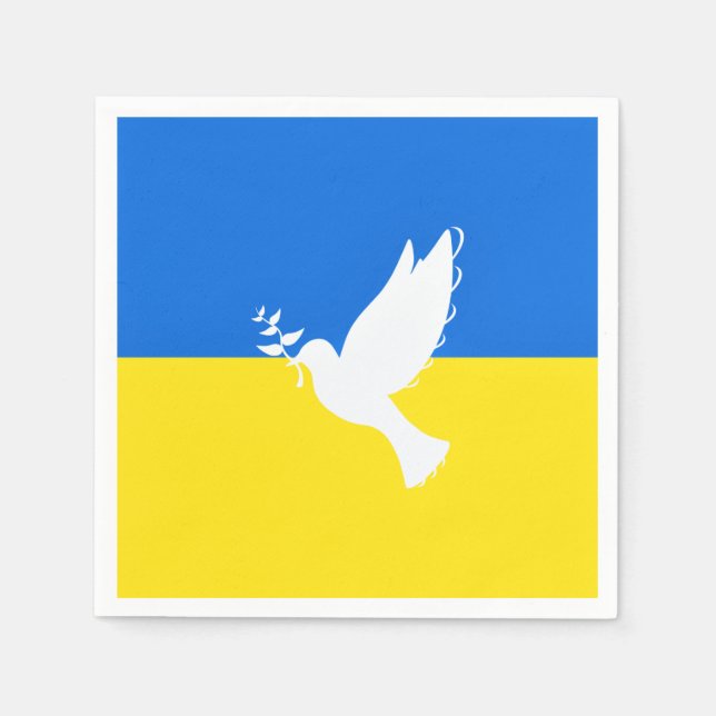 Guardanapo De Papel Ucrânia Flag Peace Dove Napkins - Liberdade (Frente)